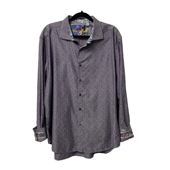ROBERT GRAHAM SHIRT BUTTON UP FLIP CUFF LIZARD PATTERN EMBROIDERED BACK MENS 2XL - Picture 1 of 13
